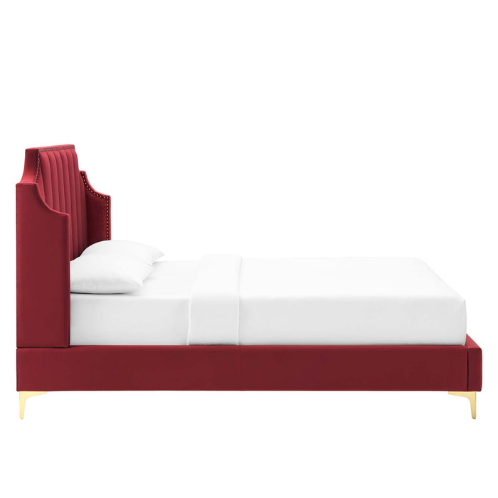 Daniella Performance Velvet Queen Platform Bed