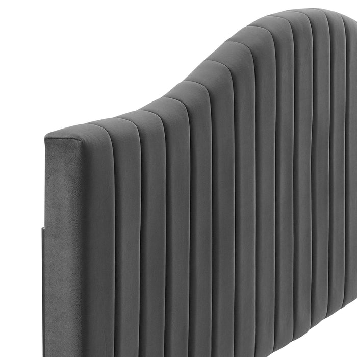 Brielle Channel Tufted Performance Velvet Twin Headboard