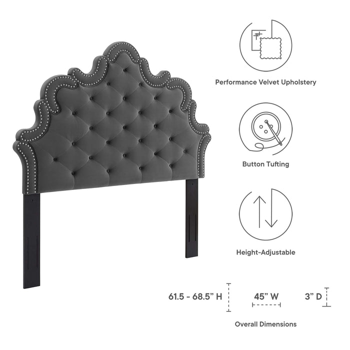 Arabella Button-Tufted Performance Velvet Twin Headboard