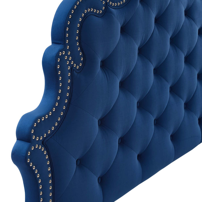 Arabella Button-Tufted Performance Velvet Twin Headboard