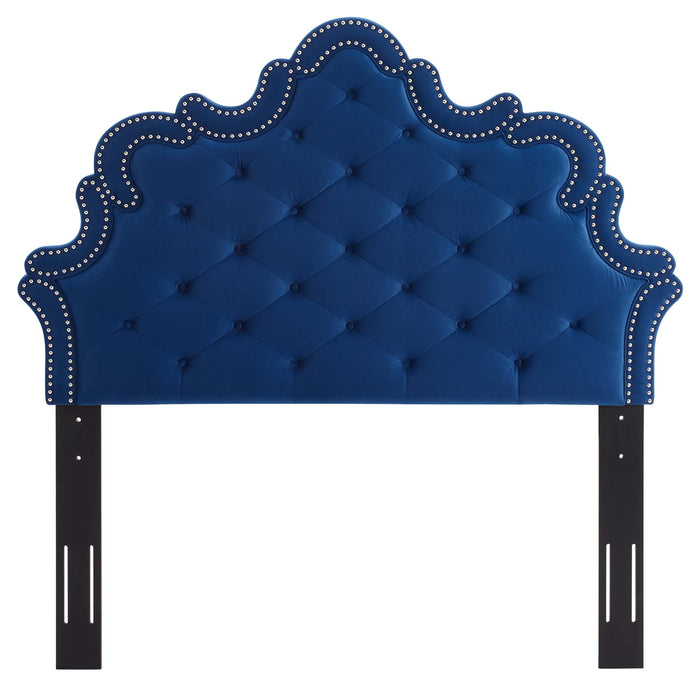 Arabella Button-Tufted Performance Velvet Twin Headboard