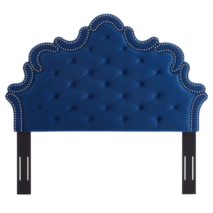 Arabella Button-Tufted Performance Velvet Twin Headboard