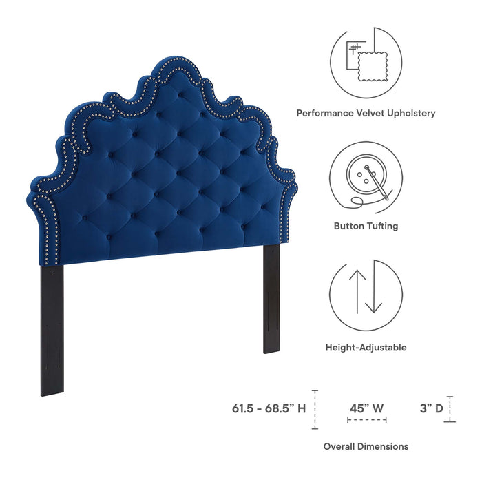 Arabella Button-Tufted Performance Velvet Twin Headboard