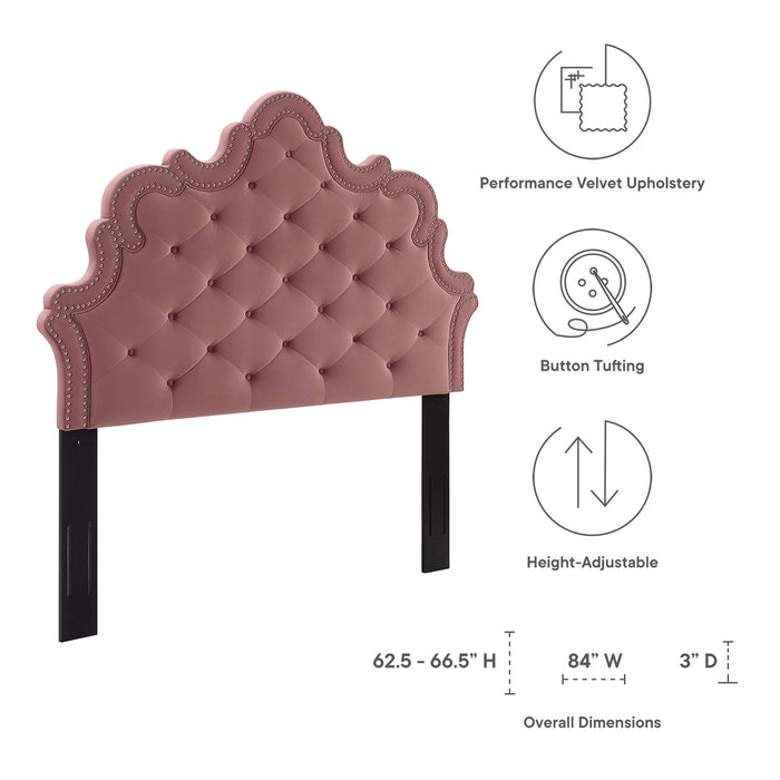 Arabella Button-Tufted Performance Velvet King/California King Headboard