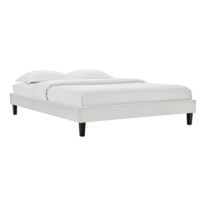 Colette Queen Performance Velvet Platform Bed