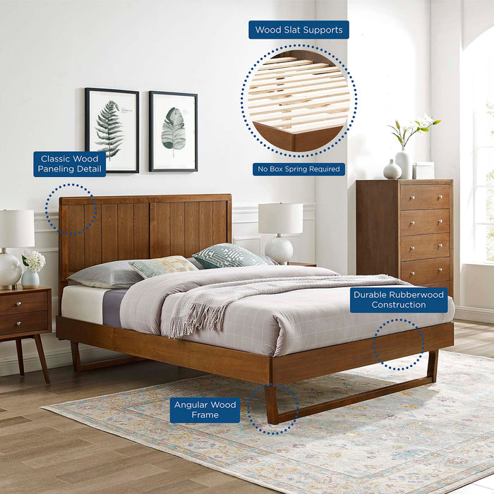 Alana Full Wood Platform Bed With Angular Frame