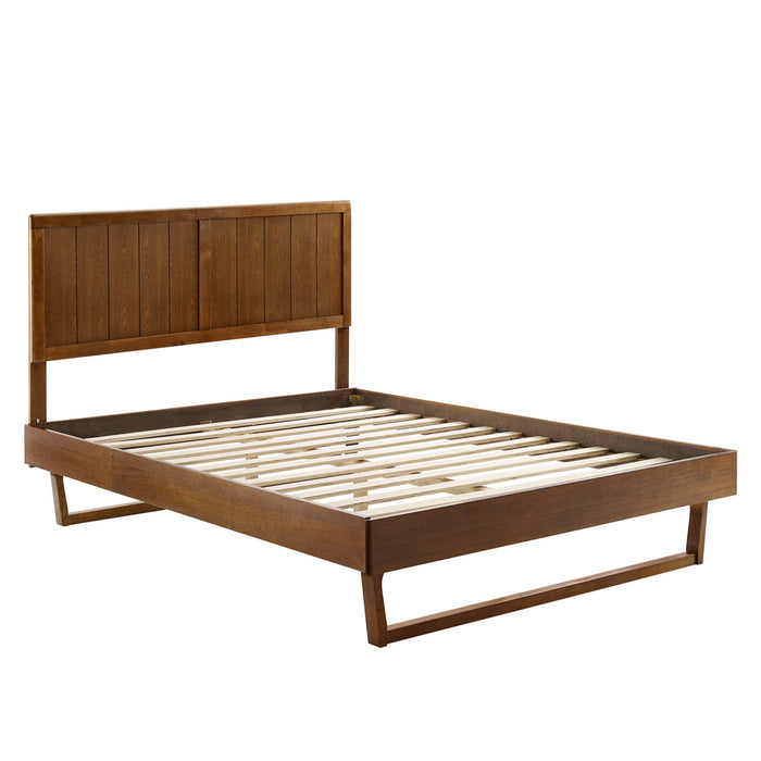 Alana Full Wood Platform Bed With Angular Frame