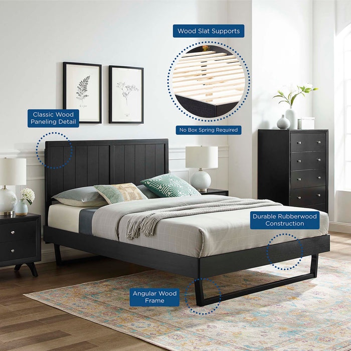 Alana Twin Wood Platform Bed With Angular Frame