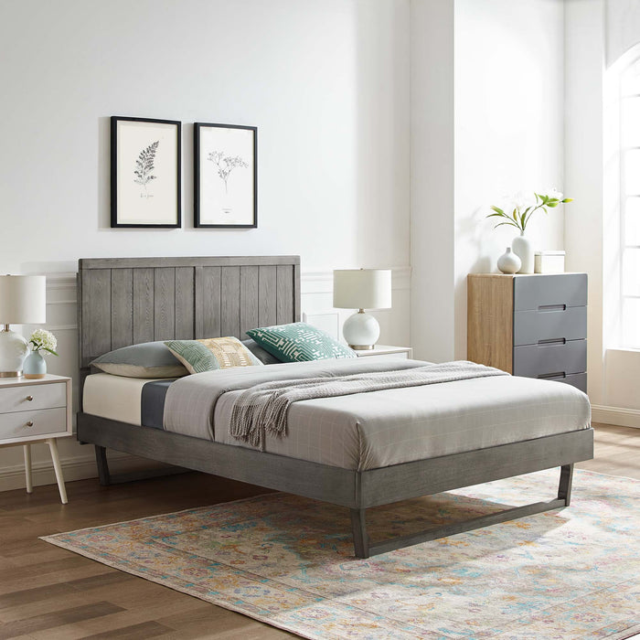 Alana Twin Wood Platform Bed With Angular Frame