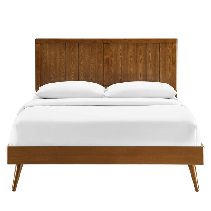 Alana Full Wood Platform Bed With Splayed Legs