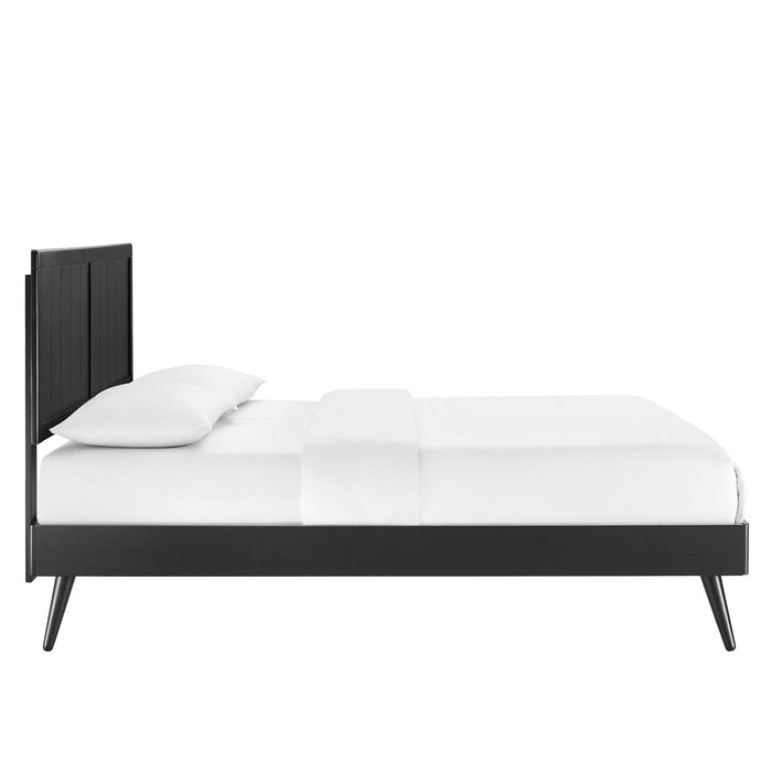 Alana Twin Wood Platform Bed With Splayed Legs