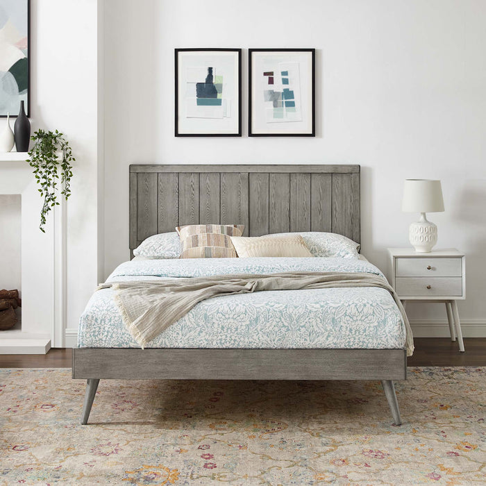 Alana Twin Wood Platform Bed With Splayed Legs