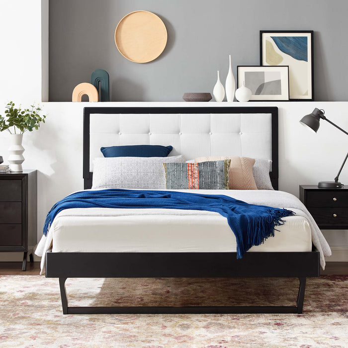 Willow Full Wood Platform Bed With Angular Frame