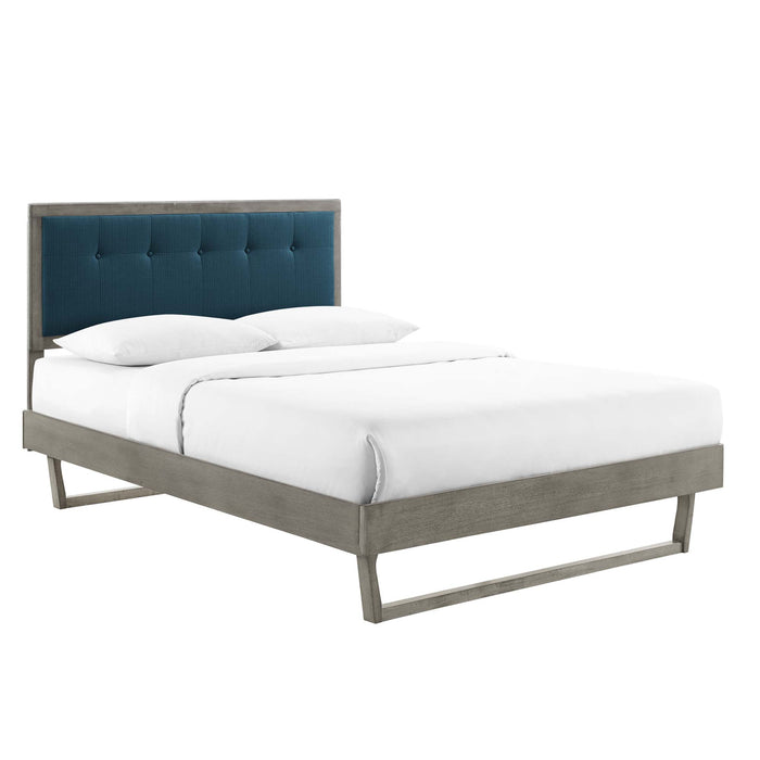 Willow King Wood Platform Bed With Angular Frame