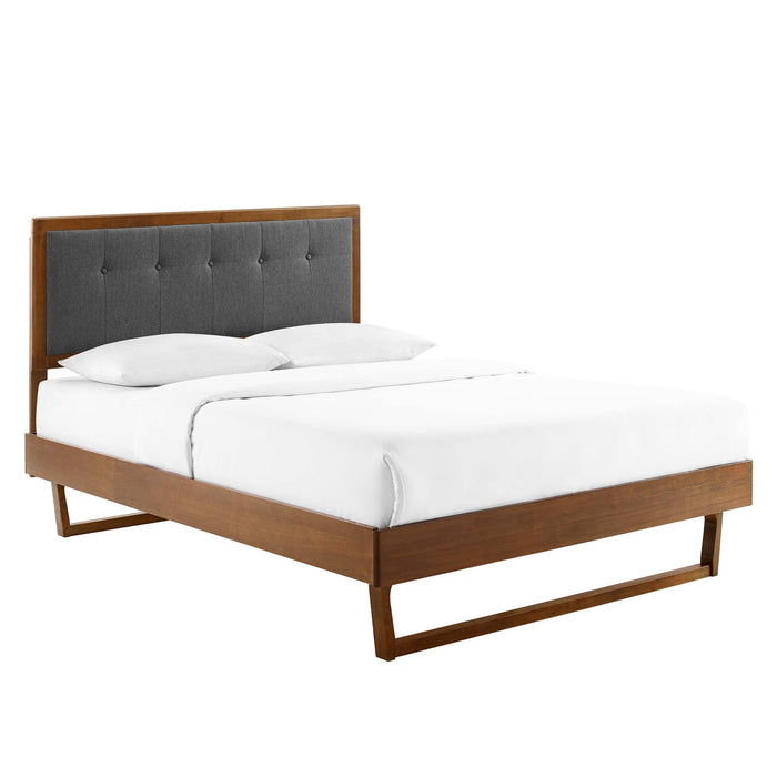 Willow King Wood Platform Bed With Angular Frame