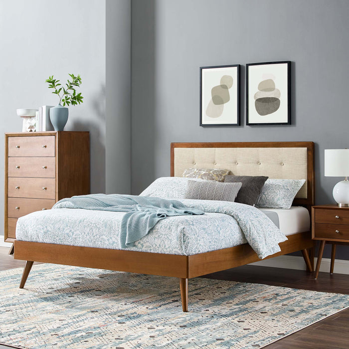 Willow Full Wood Platform Bed With Splayed Legs