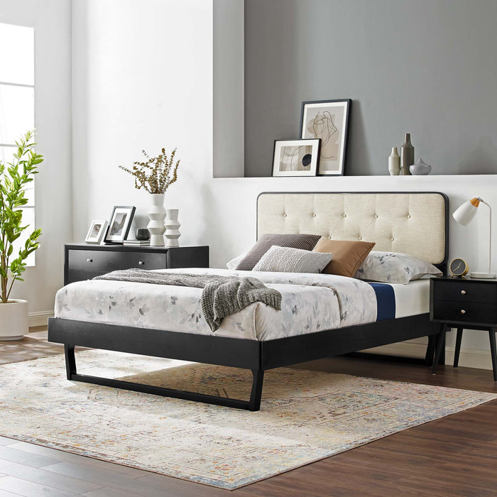 Bridgette Full Wood Platform Bed With Angular Frame