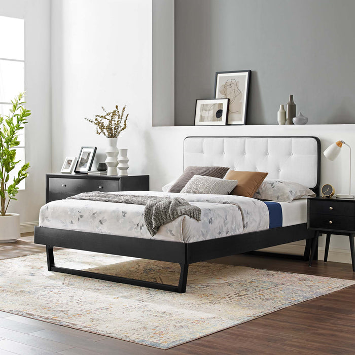 Bridgette Full Wood Platform Bed With Angular Frame