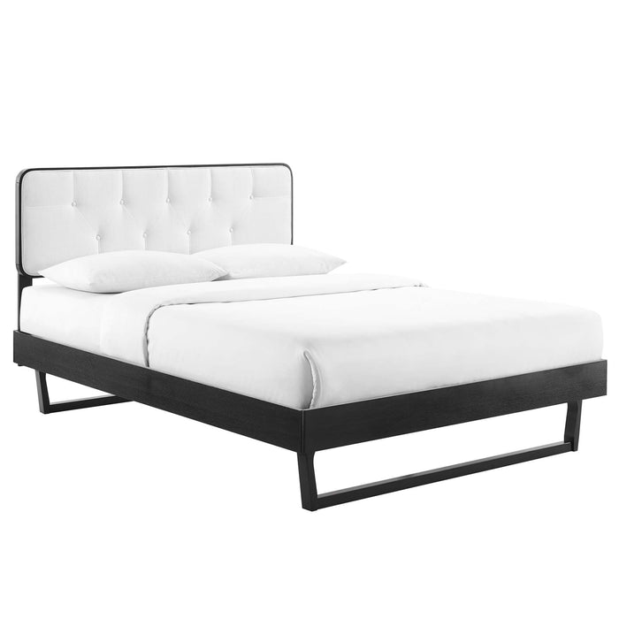 Bridgette Full Wood Platform Bed With Angular Frame