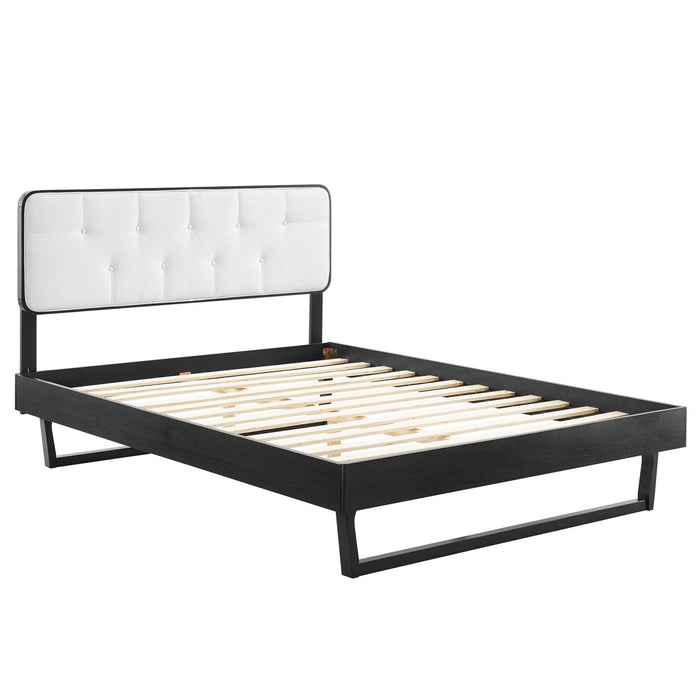 Bridgette Full Wood Platform Bed With Angular Frame