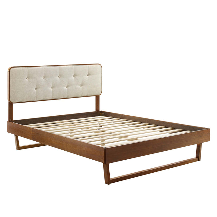 Bridgette Full Wood Platform Bed With Angular Frame