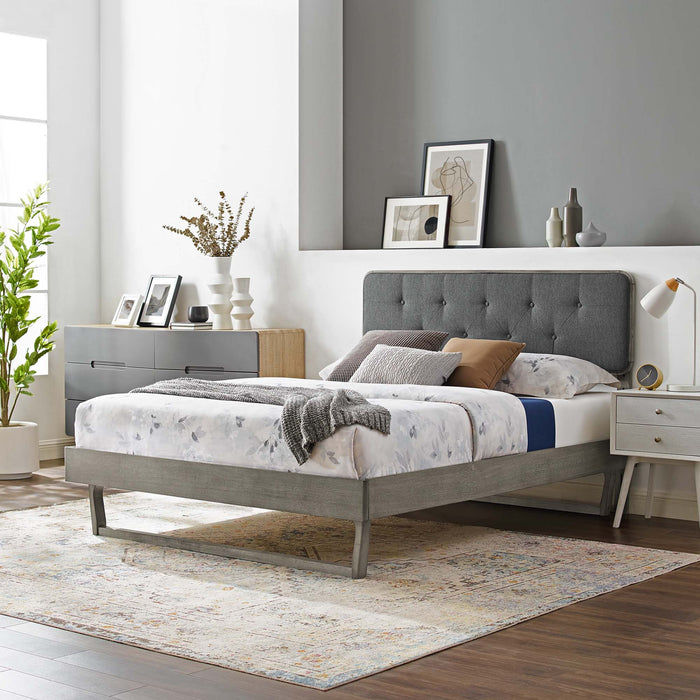 Bridgette King Wood Platform Bed With Angular Frame