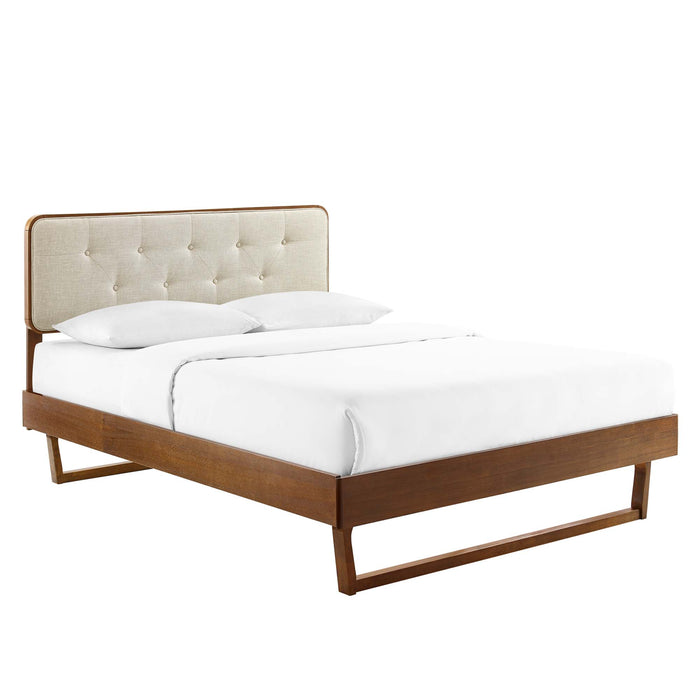 Bridgette King Wood Platform Bed With Angular Frame