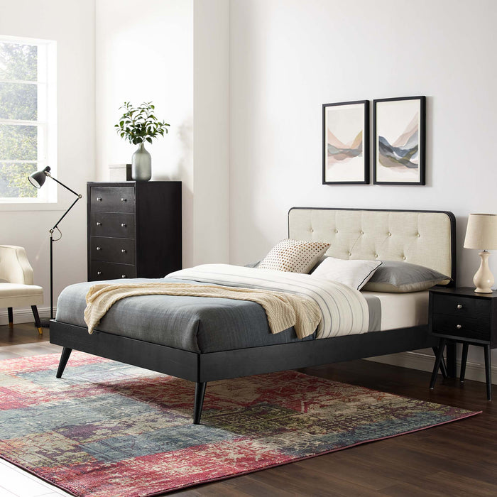 Bridgette Full Wood Platform Bed With Splayed Legs