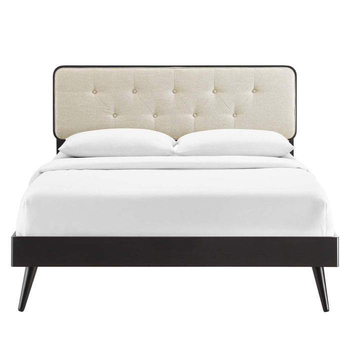 Bridgette Full Wood Platform Bed With Splayed Legs