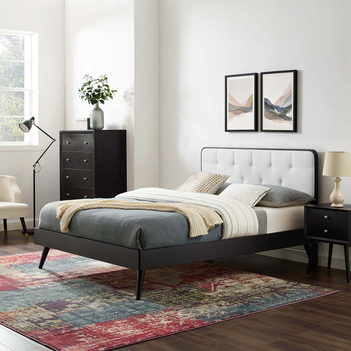 Bridgette Full Wood Platform Bed With Splayed Legs