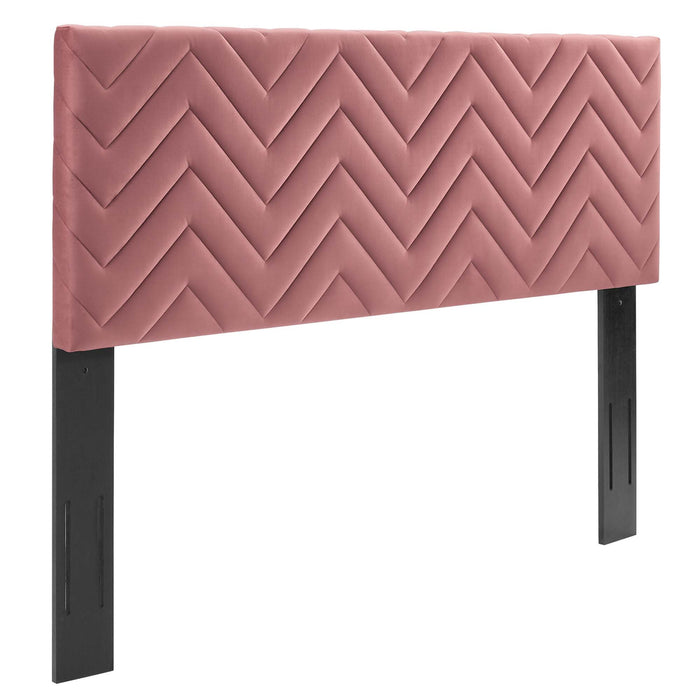 Mercy Chevron Tufted Performance Velvet Twin Headboard