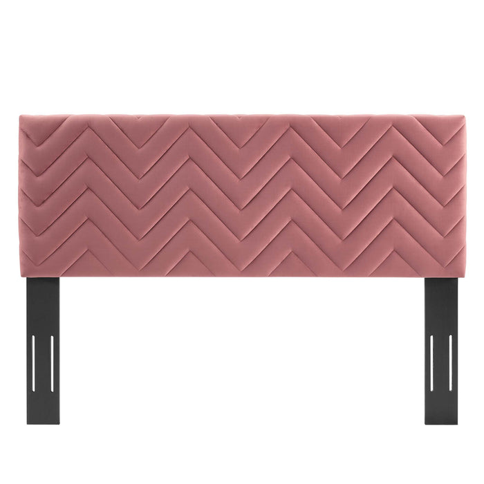 Mercy Chevron Tufted Performance Velvet Twin Headboard