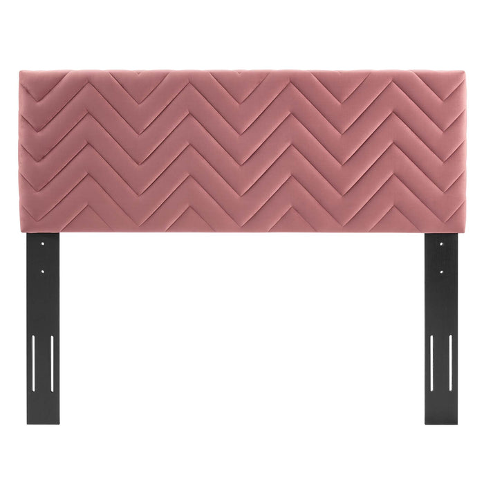 Mercy Chevron Tufted Performance Velvet Twin Headboard