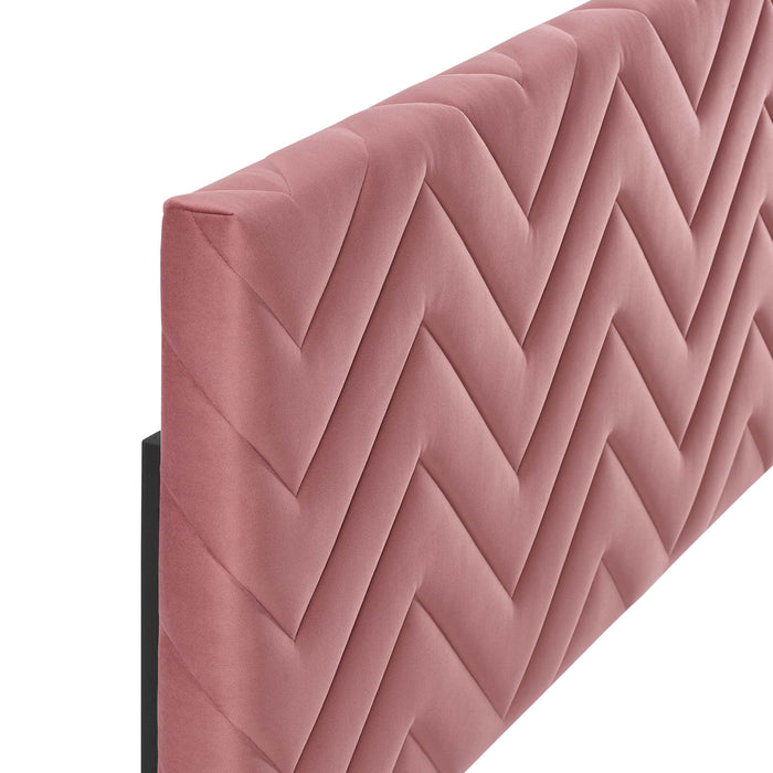 Mercy Chevron Tufted Performance Velvet Twin Headboard