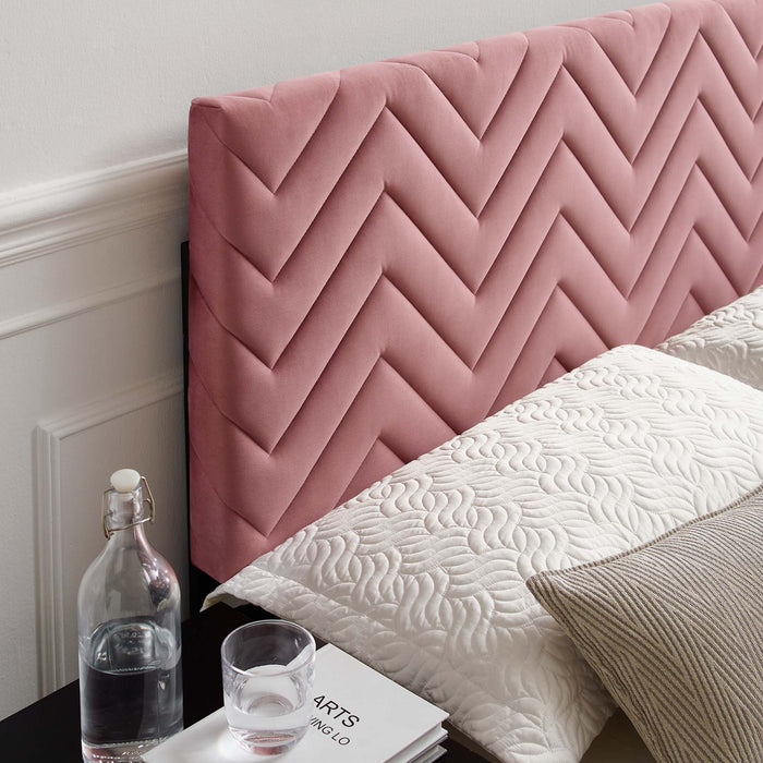 Mercy Chevron Tufted Performance Velvet Twin Headboard