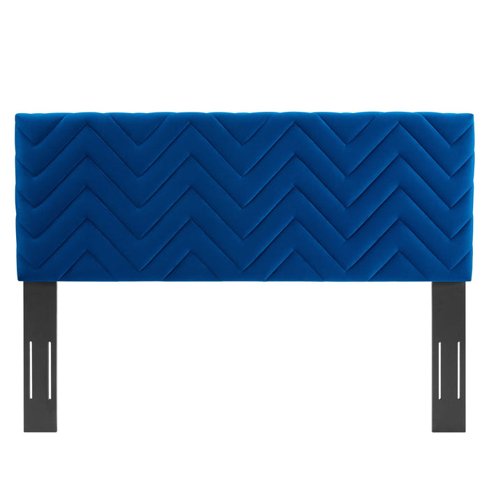 Mercy Chevron Tufted Performance Velvet Twin Headboard