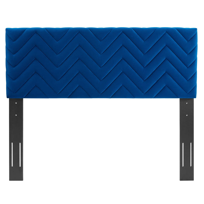 Mercy Chevron Tufted Performance Velvet Full/Queen Headboard