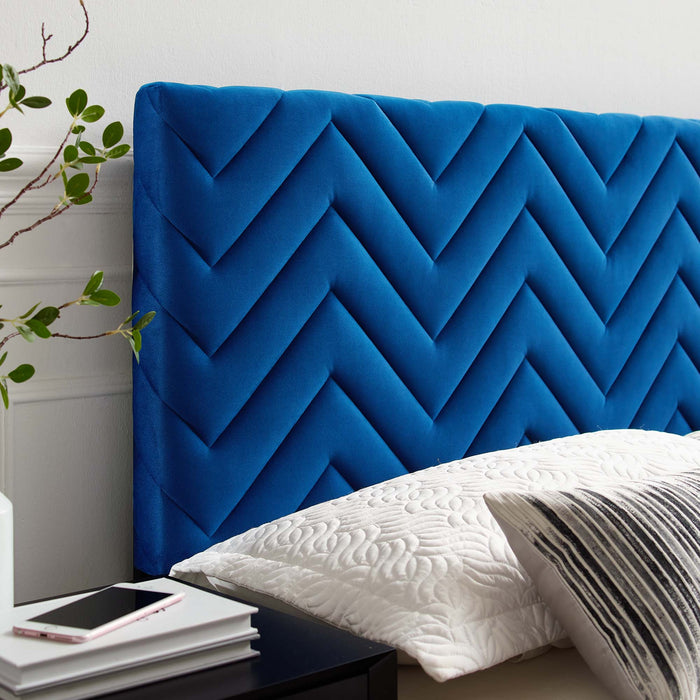 Mercy Chevron Tufted Performance Velvet King/California King Headboard