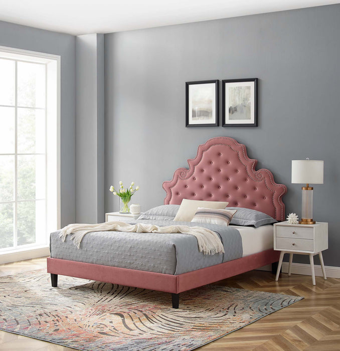 Gwyneth Tufted Performance Velvet King Platform Bed