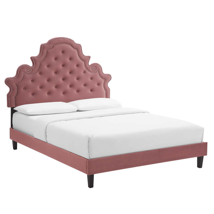 Gwyneth Tufted Performance Velvet King Platform Bed