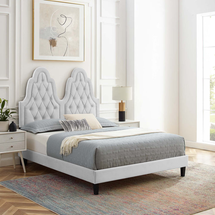 Alexandria Tufted Performance Velvet Queen Platform Bed