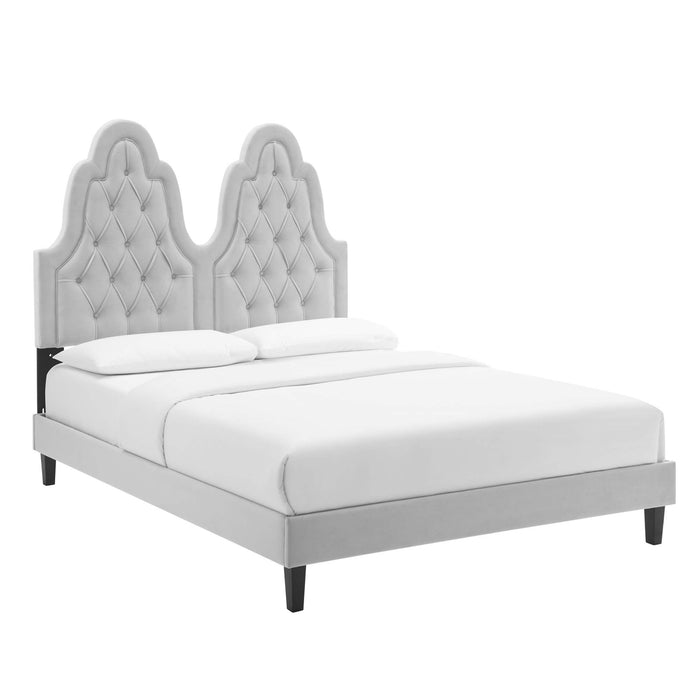 Alexandria Tufted Performance Velvet Queen Platform Bed