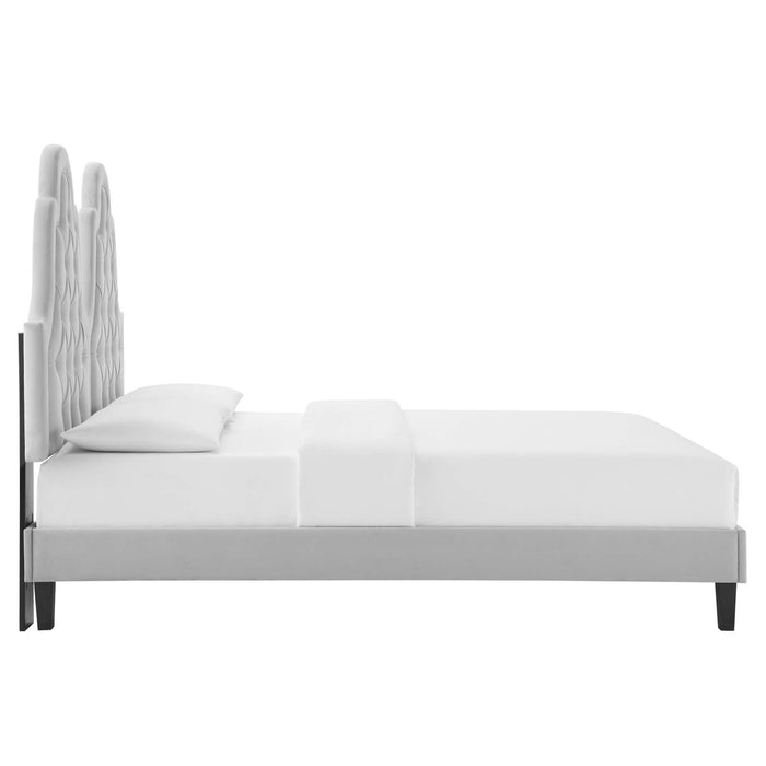 Alexandria Tufted Performance Velvet Queen Platform Bed