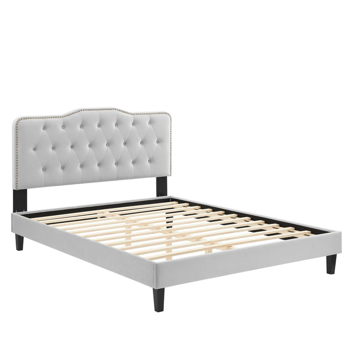 Amber Tufted Performance Velvet King Platform Bed