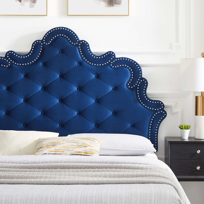 Sasha Button-Tufted Performance Velvet Twin Bed