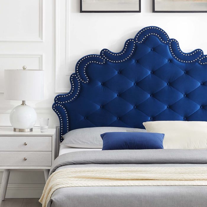 Sasha Button-Tufted Performance Velvet Twin Bed