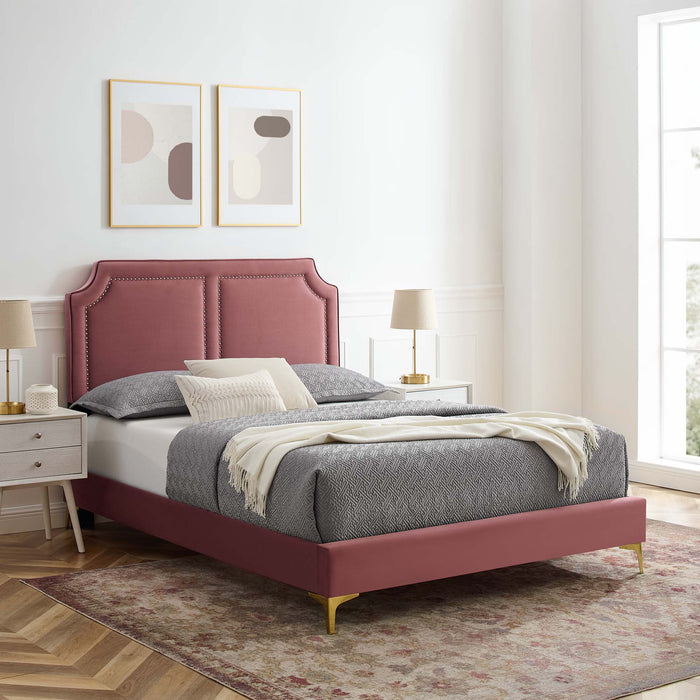 Novi Performance Velvet Queen Bed