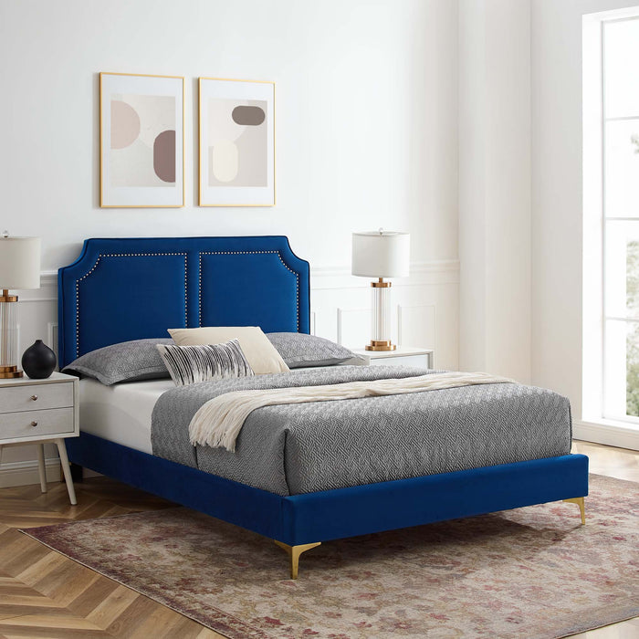 Novi Performance Velvet Queen Bed