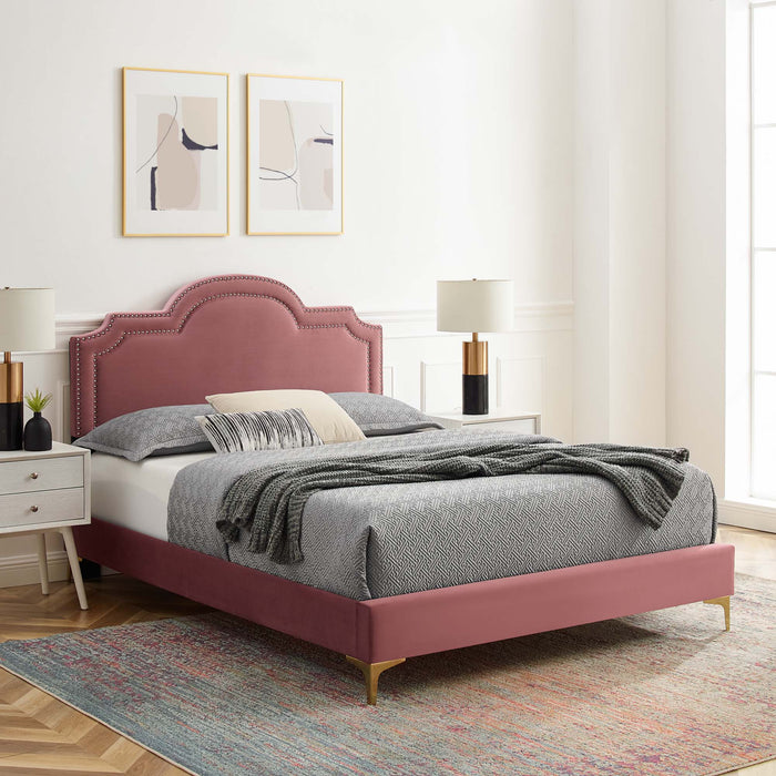 Aviana Performance Velvet Queen Bed