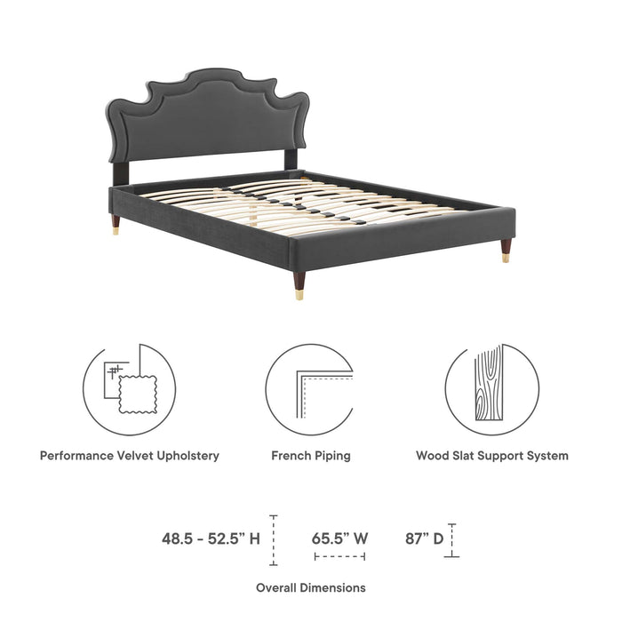 Neena Performance Velvet Queen Bed